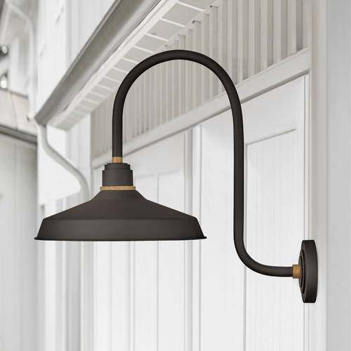 Hinkley Foundry 16-Inch Wide Museum Bronze & Brass Barn Light by Hinkley Lighting 10473MR