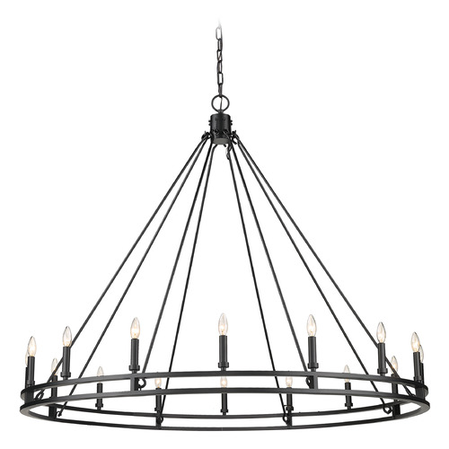 Dennison Matte Black Chandelier by Z-Lite