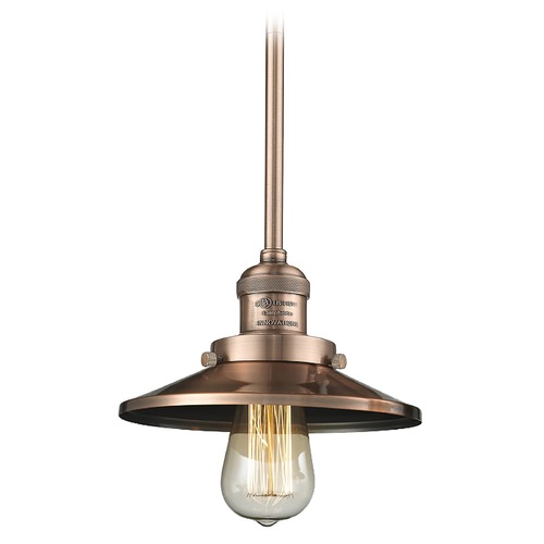 Railroad Antique Copper Mini Pendant by Innovations Lighting