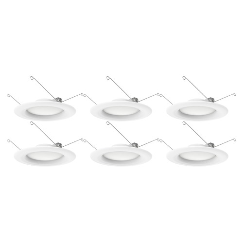 6pk 5-6 Inch 9.2W LED Downlight Retrofit 650LM 3000K 90CRI by Satco Lighting