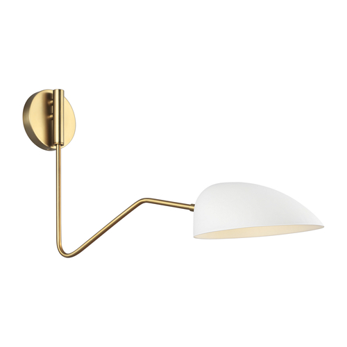 Visual Comfort Studio Collection ED Ellen-DeGeneres Jane 24.13-Inch White & Brass Sconce by Visual Comfort Studio EW1071MWT