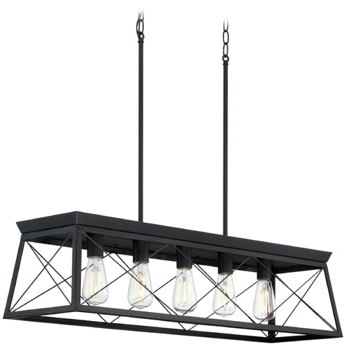 Progress Lighting Briarwood Textured Black & Rustic Ceruse Black Island Light