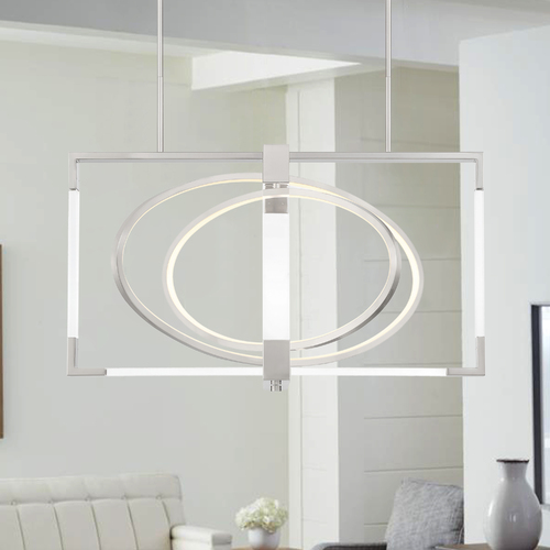George Kovacs Lighting Double Take 32-Inch LED Linear Pendant in Brushed Nickel by George Kovacs P2267-084-L