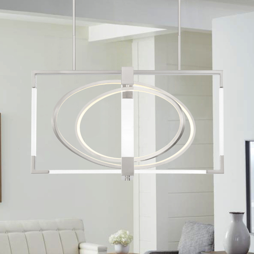 Double Take 32-Inch LED Linear Pendant in Brushed Nickel by George Kovacs