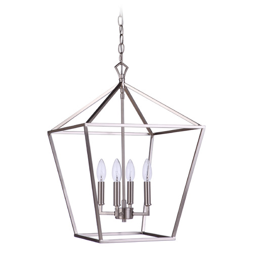 Flynt II Brushed Polished Nickel Pendant by Craftmade Lighting