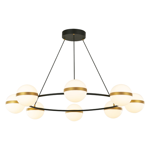 Alora Lighting Tagliato Matte Black & Brushed Gold LED Chandelier