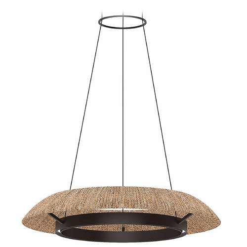 Visual Comfort Modern Collection Visual Comfort Modern Collection Noa Bronze & Natural LED Pendant Light SLCH56027NTBZ