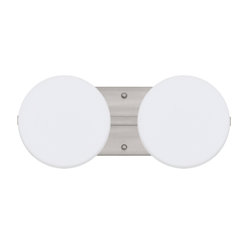 Bathroom Light White Glass Satin Nickel by Besa Lighting