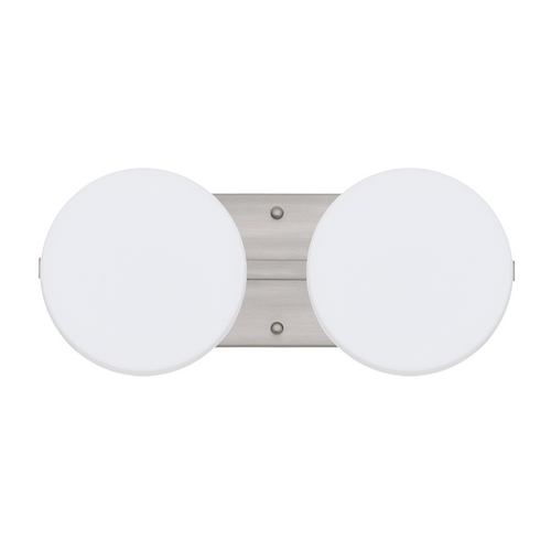 Besa Lighting Bathroom Light White Glass Satin Nickel by Besa Lighting 2WS-773807-SN