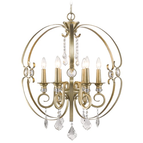 Golden Lighting Ella White Gold Chandelier by Golden Lighting 1323-6 WG