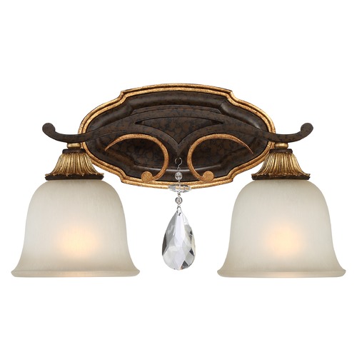 Chateau Nobles Raven Bronze with Sunburst Gold Bathroom Light by Metropolitan Lighting