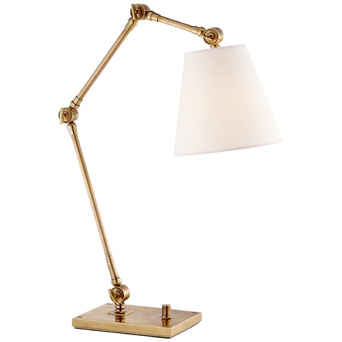 Suzanne Kasler Graves Task Lamp in Antique Brass by Visual Comfort Signature