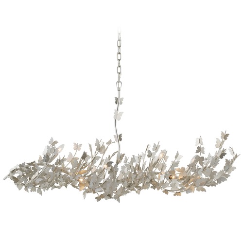 Visual Comfort Signature Collection Julie Neill Farfalle Linear Chandelier in Silver by Visual Comfort Signature JN5505BSL
