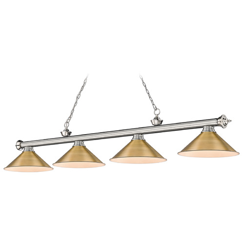 Z-Lite Cordon Brushed Nickel Billiard Light by Z-Lite 2306-4BN-RB15