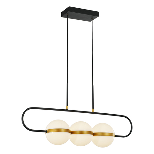 Alora Lighting Tagliato Matte Black & Brushed Gold LED Island Light with Globe Shade