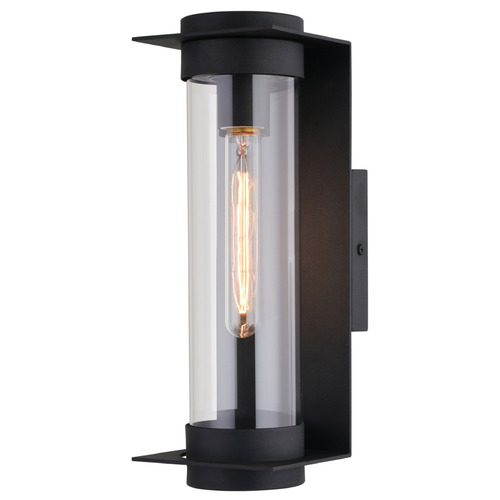 Vaxcel Lighting Brighton Park Textured Black Outdoor Wall Light