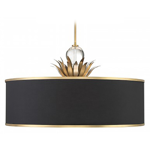 Minka Lavery Minka Lavery Caprio Brushed Brass Pendant Light with Drum Shade 4588-672
