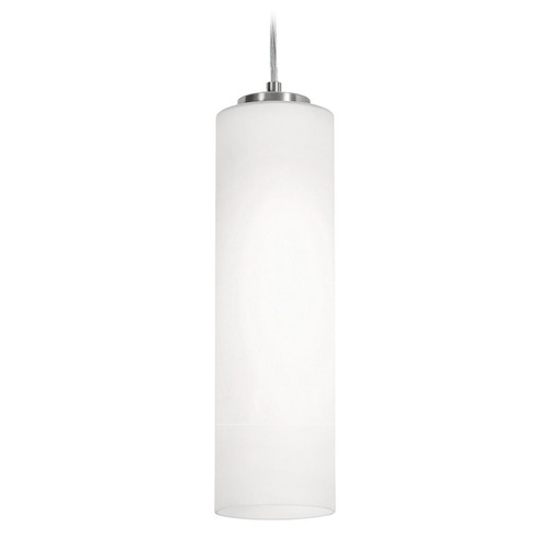 Afx Lighting Leo Satin Nickel Mini-Pendant Light with Cylindrical Shade