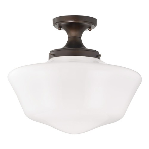 16-Inch Wide Schoolhouse Ceiling Light in Bronze Finish