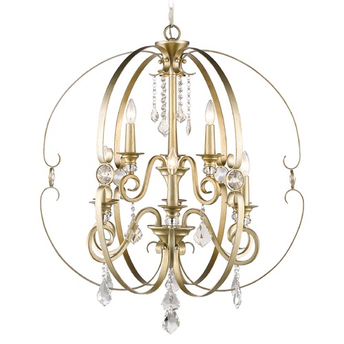 Golden Lighting Ella White Gold Crystal Chandelier by Golden Lighting 1323-9 WG