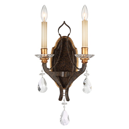 Metropolitan Lighting Chateau Nobles Raven Bronze with Sunburst Gold Sconce N6452-652