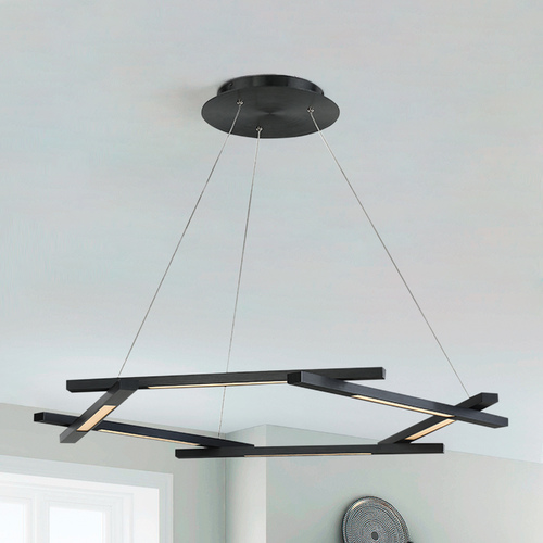 Modern Forms by WAC Lighting Metric 38-Inch LED Pendant in Black by Modern Forms PD-43738-BK