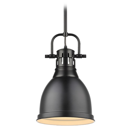 Golden Lighting Duncan Small Pendant in Matte Black by Golden Lighting 3604-SBLK-BLK