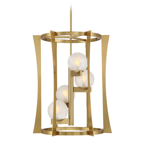 Savoy House Lighting Darien Warm Brass Pendant Light with Globe Shade