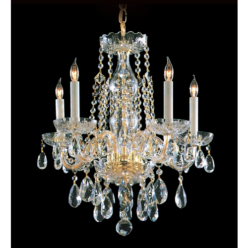Crystorama Lighting Crystal Mini-Chandelier in Polished Brass Finish 1061-PB-CL-MWP