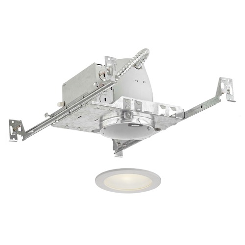 Recesso Lighting 4-Inch Recessed Light Kit with White Shower Trim