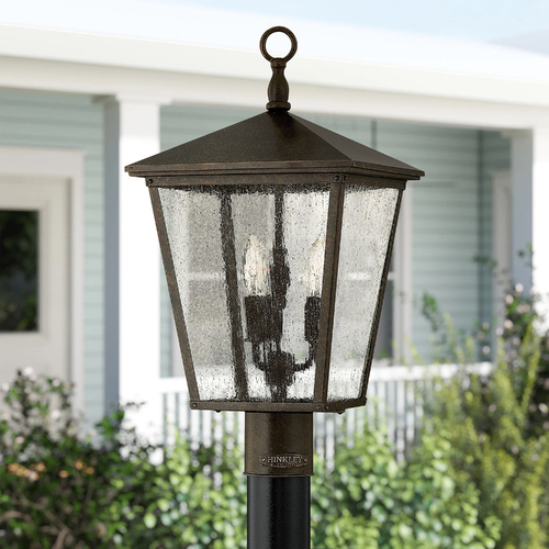 Seeded Glass Post Light Bronze by Hinkley Lighting