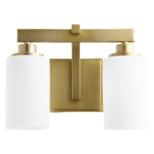 Lancaster Aged Brass Bathroom Light by Quorum Lighting