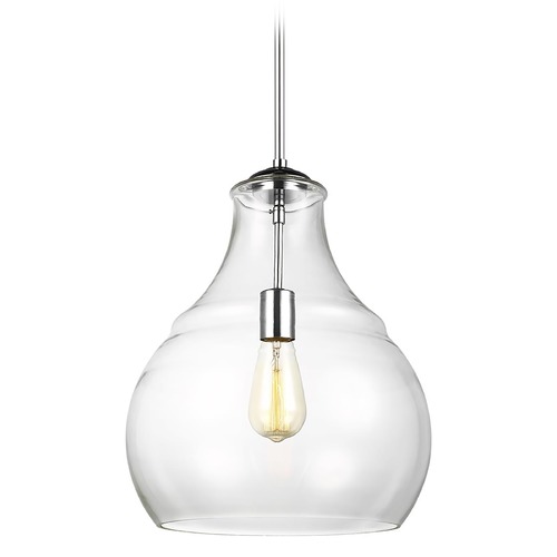 Generation Lighting Zola Chrome Pendant Light with Bowl / Dome Shade P1483CH