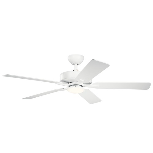 Kichler Lighting Basics Pro Designer White LED 52-Inch Ceiling Fan with Light 3000K 330019WH