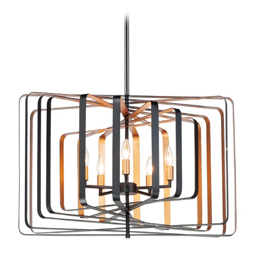 Radial Black & Gold Pendant by Maxim Lighting