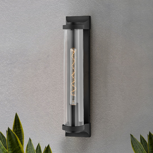 Pearson Textured Black LED Outdoor Wall Light by Hinkley Lighting
