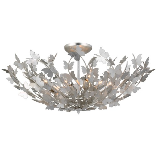 Visual Comfort Signature Collection Julie Neill Farfalle Semi-Flush Mount in Silver Leaf by Visual Comfort Signature JN4405BSL