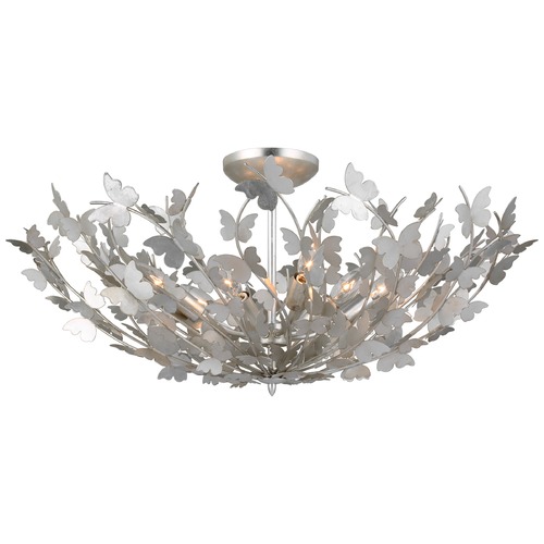 Julie Neill Farfalle Semi-Flush Mount in Silver Leaf by Visual Comfort Signature