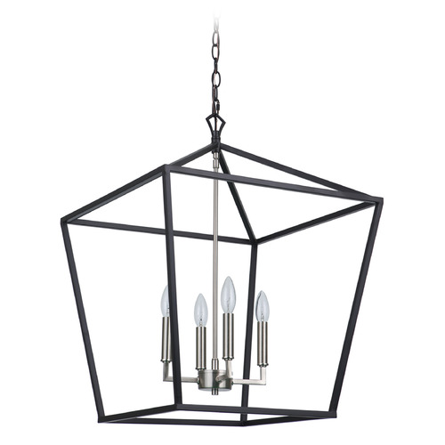 Flynt II Flat Black & Brushed Polished Nickel Pendant by Craftmade Lighting