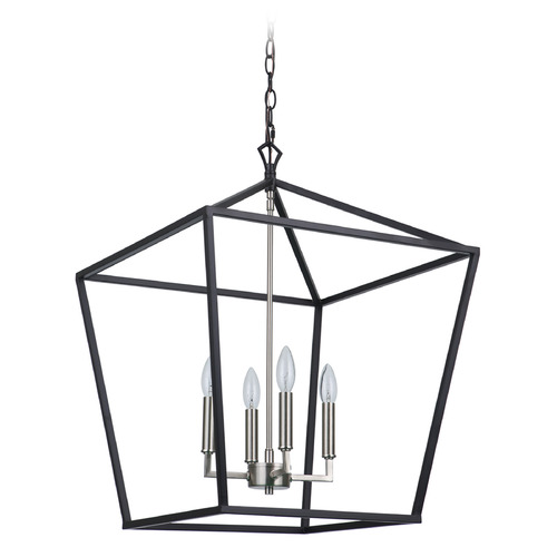 Craftmade Lighting Flynt II Flat Black & Brushed Polished Nickel Pendant by Craftmade Lighting 56336-FBBNK