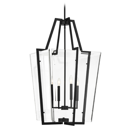 Savoy House Lighting Farell Matte Black Pendant Light with Square Shade