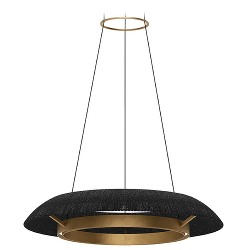Visual Comfort Modern Collection Visual Comfort Modern Collection Noa Hand Rubbed Antique Brass & Washed Black LED Pendant Light SLCH56027WBKHAB