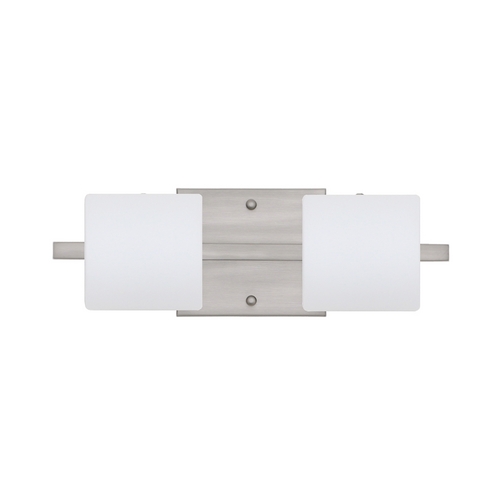 Modern Bathroom Light White Glass Satin Nickel by Besa Lighting