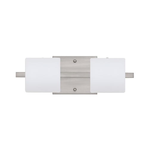 Besa Lighting Modern Bathroom Light White Glass Satin Nickel by Besa Lighting 2WS-787307-SN