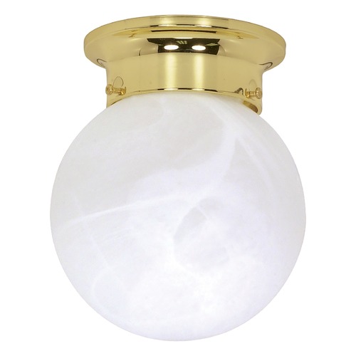 Nuvo Lighting 6-Inch Globe Flush Mount in Polished Brass by Nuvo Lighting 60/255