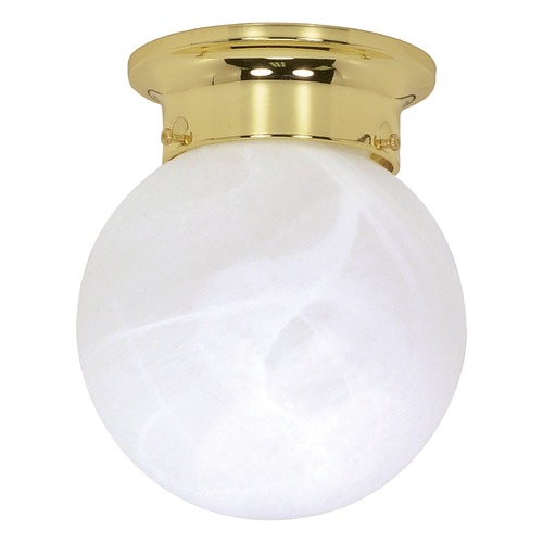 6-Inch Globe Flush Mount in Polished Brass by Nuvo Lighting