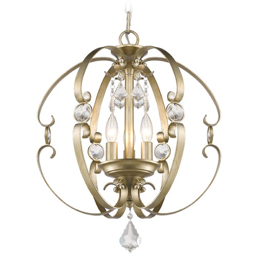 Ella White Gold Pendant by Golden Lighting