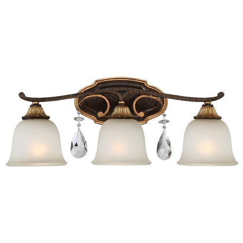Chateau Nobles Raven Bronze with Sunburst Gold Bathroom Light by Metropolitan Lighting