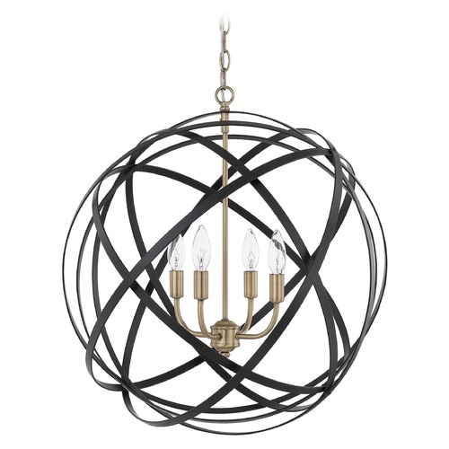 Axis 23-Inch Pendant in Aged Brass & Black by Capital Lighting