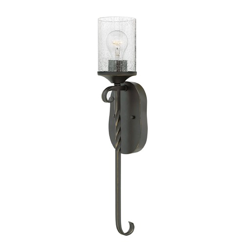Hinkley Traditional Seeded Glass Wall Sconce Black by Hinkley Lighting 4300OL-CL